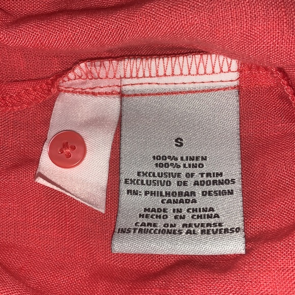 Nicole Miller 100% Linen Button Front Blouse - Picture 6 of 6